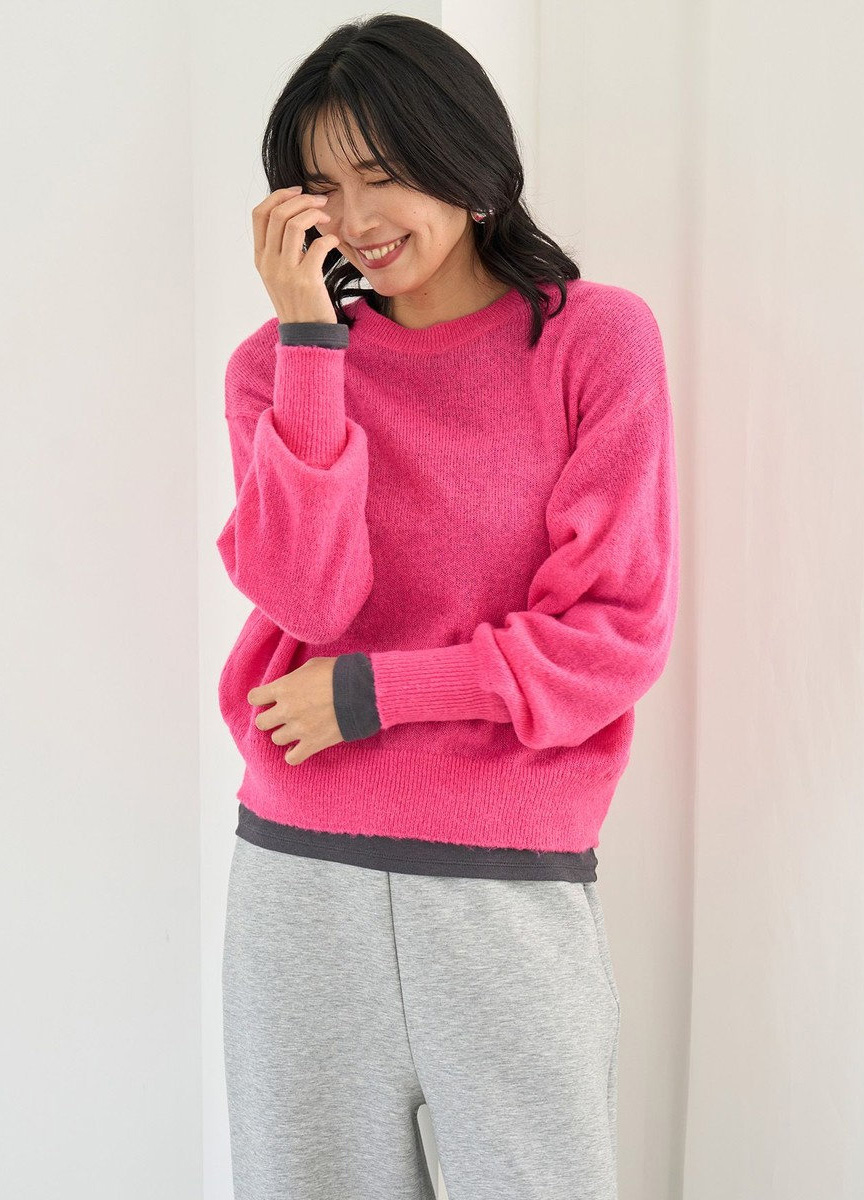 棉混喀什米爾圓領上衣